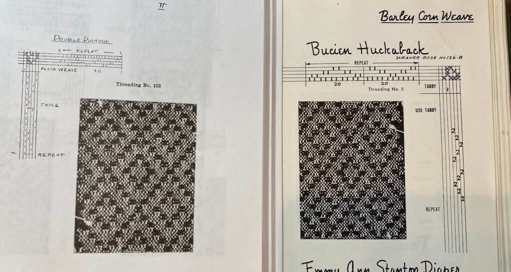 A Handweavers pattern Book Barley Corn Draft Comparison