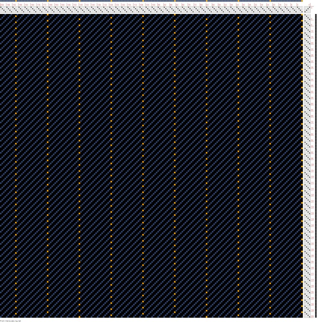 weaving yarn in twill draft
