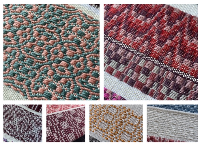 overshot swatches on same warp